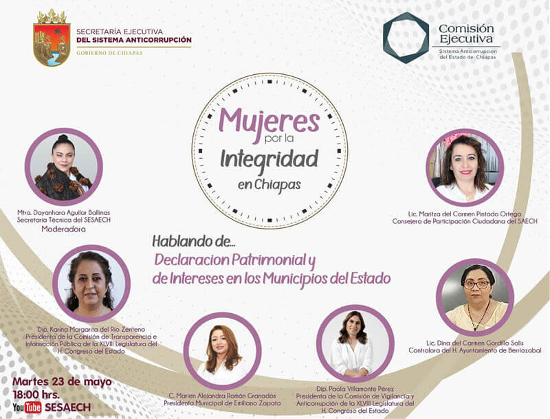 Mujeres por la integridad en Chiapas, hablando de: declaración patrimonial y de intereses en los municipios del estado