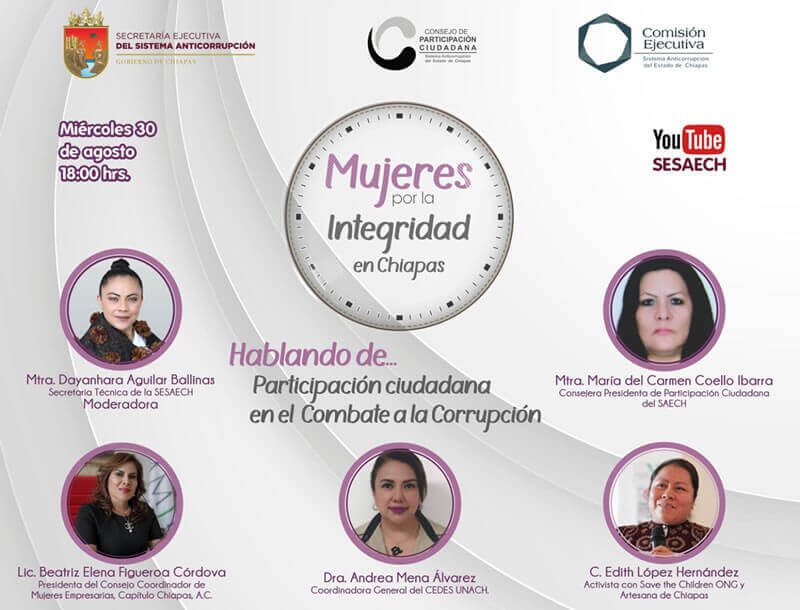 Mujeres por la integridad en Chiapas, hablando de: participación ciudadana en el combate a la corrupción