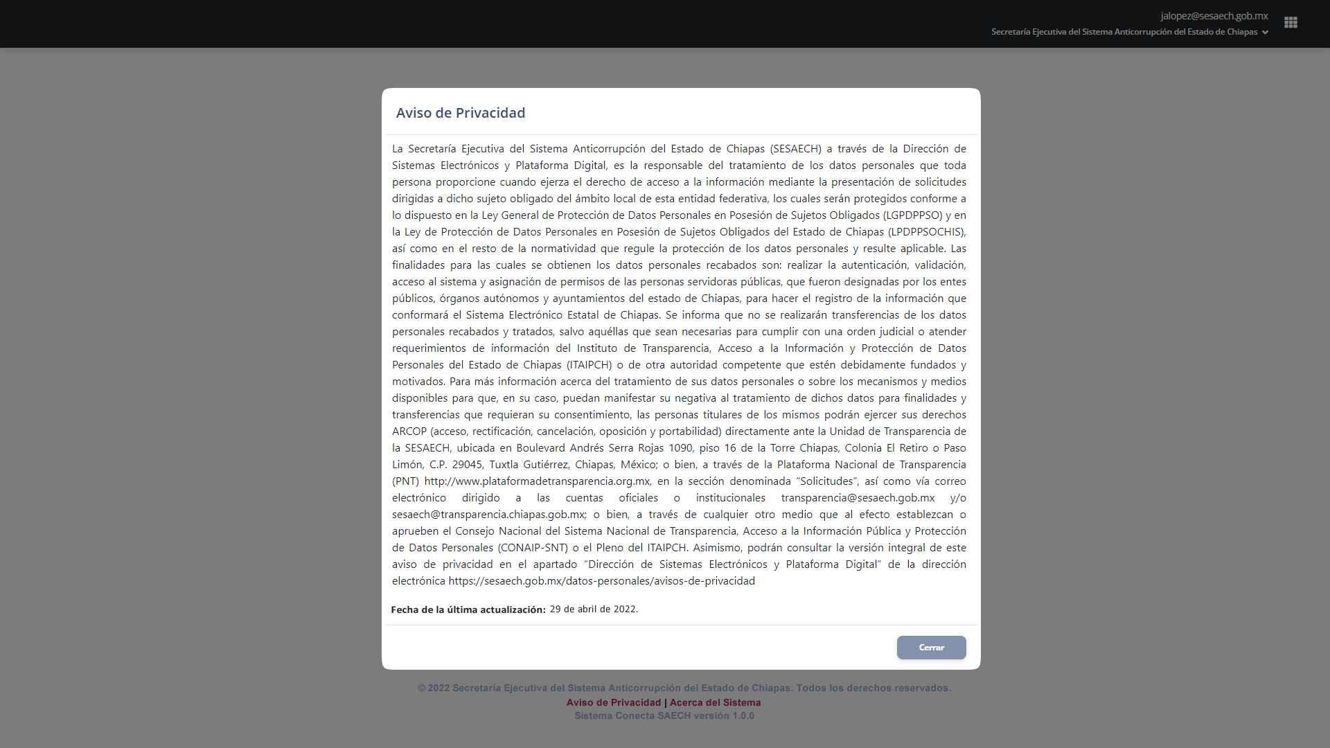 Sistema Conecta SAECH