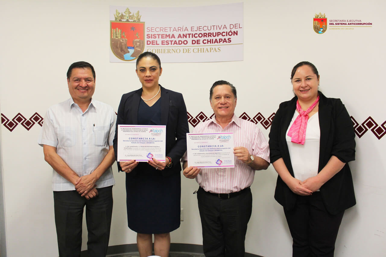 Reconocimiento por el Cumplimiento de las obligaciones establecidas en la Ley de Protección de Datos Personales en Posesión de Sujetos Obligados del Estado de Chiapas