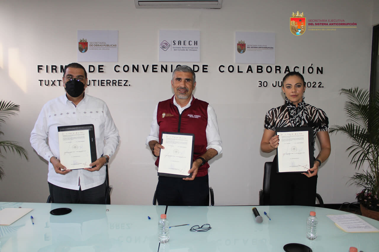 Firman Convenio de Colaboración el Comité Coordinador y la Secretaría de Obras Públicas