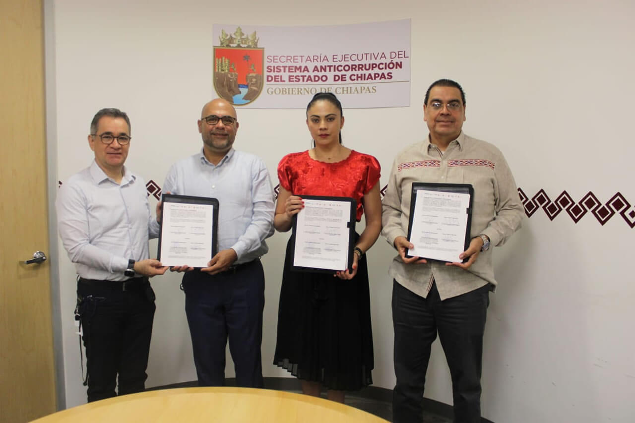 Firman Coalición por la Integridad el Comité Coordinador del SAECH y CANACO SERVYTUR Tuxtla
