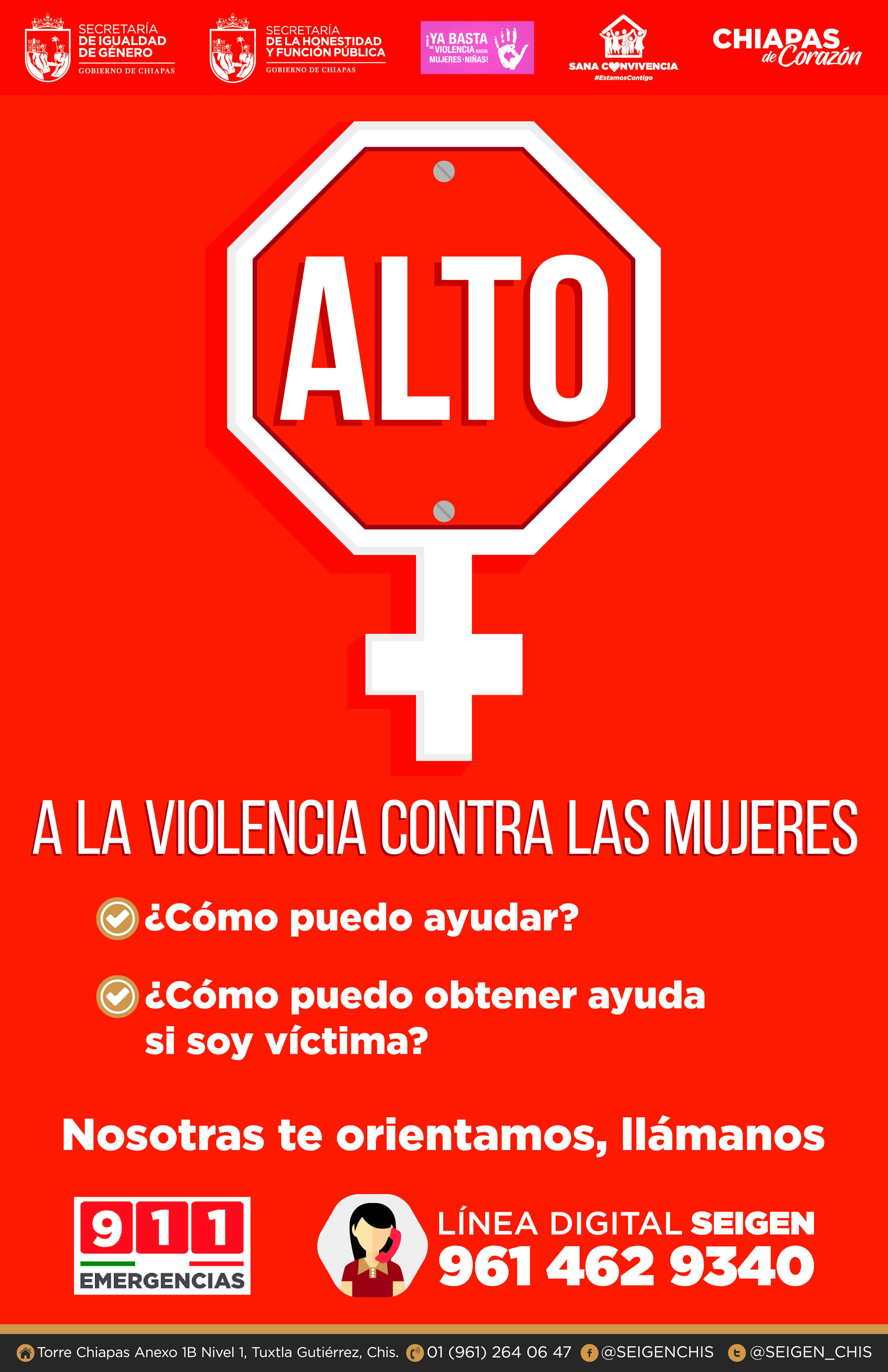 Alto a la violencia contra las mujeres