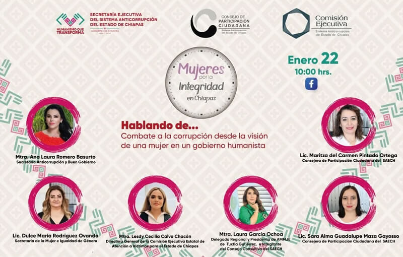 Mujeres por la Integridad en Chiapas, hablando de: Combate a la Corrupción desde la Visión de una Mujer en un Gobierno Humanista