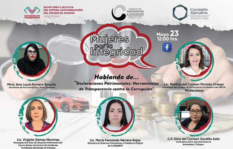 Mujeres por la Integridad en Chiapas, hablando de: Declaraciones Patrimoniales, Herramientras de Transparencia contra la Corrupción