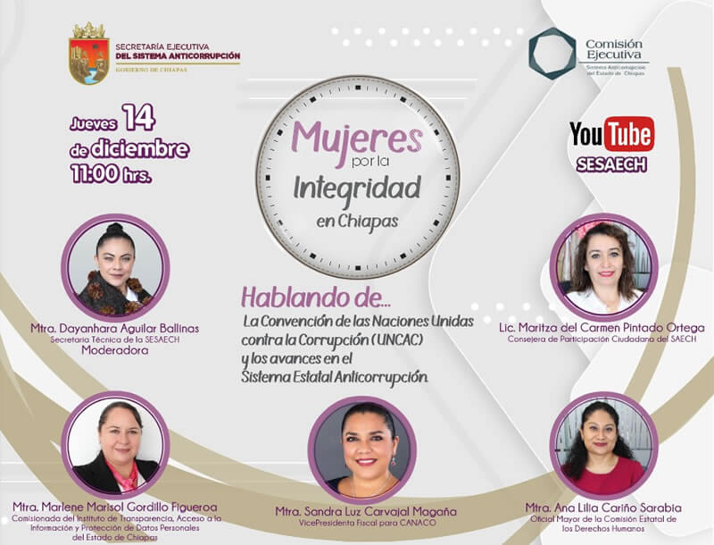 Mujeres por la integridad en Chiapas: hablando de la Convención de las Naciones Unidas contra la Corrupción y los Avances en el Sistema Estatal Anticorrupción