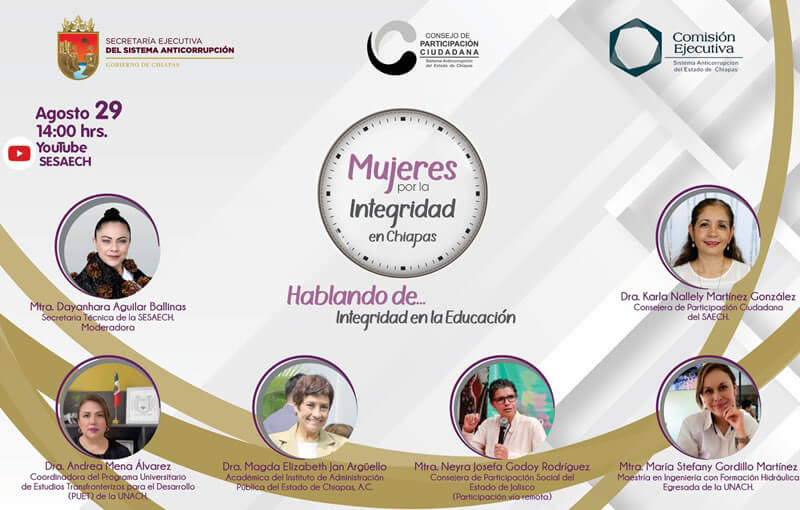 Mujeres por la Integridad en Chiapas, hablando de: Integridad en la Educación